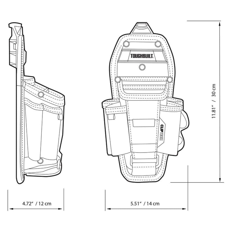 TOUGHBUILT TOU-CT-36-L7 Technician 7 Pocket Pouch, Black, S