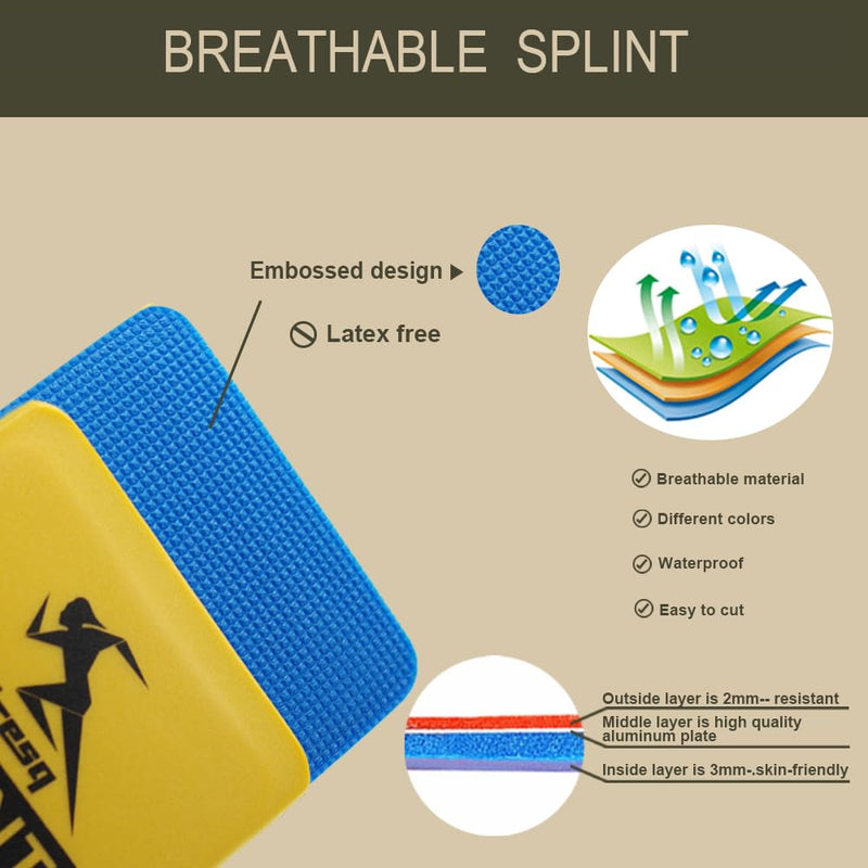 First Aid Splint Kit, Lightweight Reusable Splint for Supporting Arm and Leg Fracture Treatment During Trauma Emergencies(Yellow) Yellow