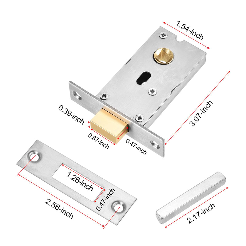 YOKIVE Sleek Stainless Steel 304 Recessed Door Lock, with Hidden Cup Handle | Use Privacy Pocket Doors Great for Home Office Black