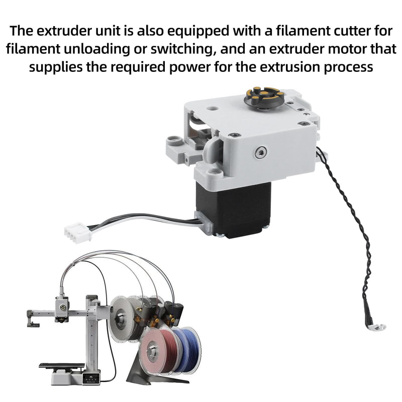 Extruder Unit Replacment Compatible with BambuLab A1/ A1 Mini: Tool-Head Hotend Extrusion Assembly with Hardened Steel Gears Filament Cutter Motor Eddy Sensor 3D Printer Accessories