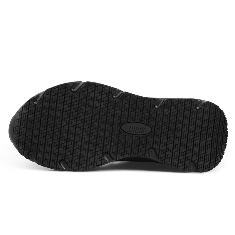 Black Non Slip Work Shoes for Women, Water-Resistant Kitchen & Restaurant Sneakers, Cushioned Thick Midsole for All-Day Standing, Chef & Food Service Footwear 8 Black-mesh
