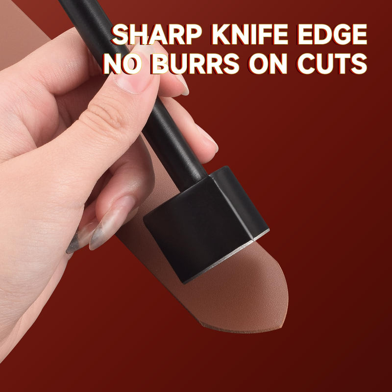 Leather V Shape Cutter Punch,4 PCS 20/25/30/35mm Leather Precision Cutting Tool for Belts, Crafts, DIY Leatherworking – Durable Stainless Steel Punch Set