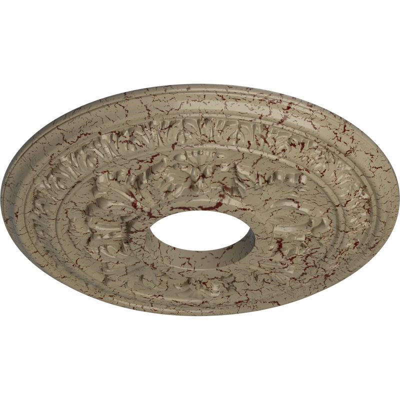 15 3/8"OD x 4 1/4"ID x 1 1/2"P Baltimore Ceiling Medallion (Fits Canopies up to 5 1/2"), Hand-Painted Gobi Desert Crackle