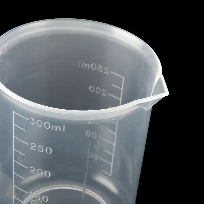 30 Pack Plastic Beakers 300 ml Graduations Plastic Graduated Measuring Cups for Science Lab Equipment, Home Experiment, School Teaching Supplies, Transparent