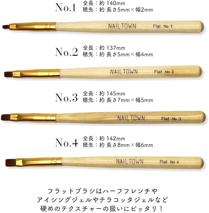iro gel Nail Tool, NAILTOWN Gel Brush Set of 4 Gel Brushes with Caps Oval Flat Resin Self Nail Gel Brush Nylon Nail Brush [Oval] - NewNest Australia
