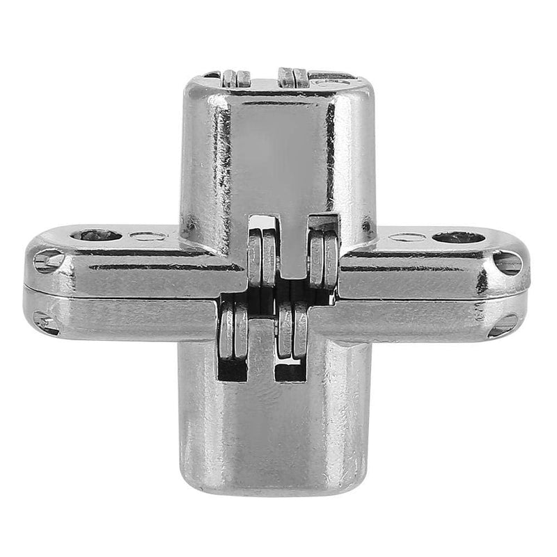2pcs 180 Degree Hidden Hinges, Zinc Alloy Invisible Concealed Cross Door Hinge Easy Installation Furniture Cabinet Kit (XS)