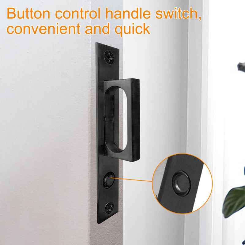 Pocket Door Edge Pull - Sliding Door Pull Handles Hardware,Pockets Hidden On The Side Pop-up Door Handles,Pull Ring is Larger and Easier to Use Black 1 Pack