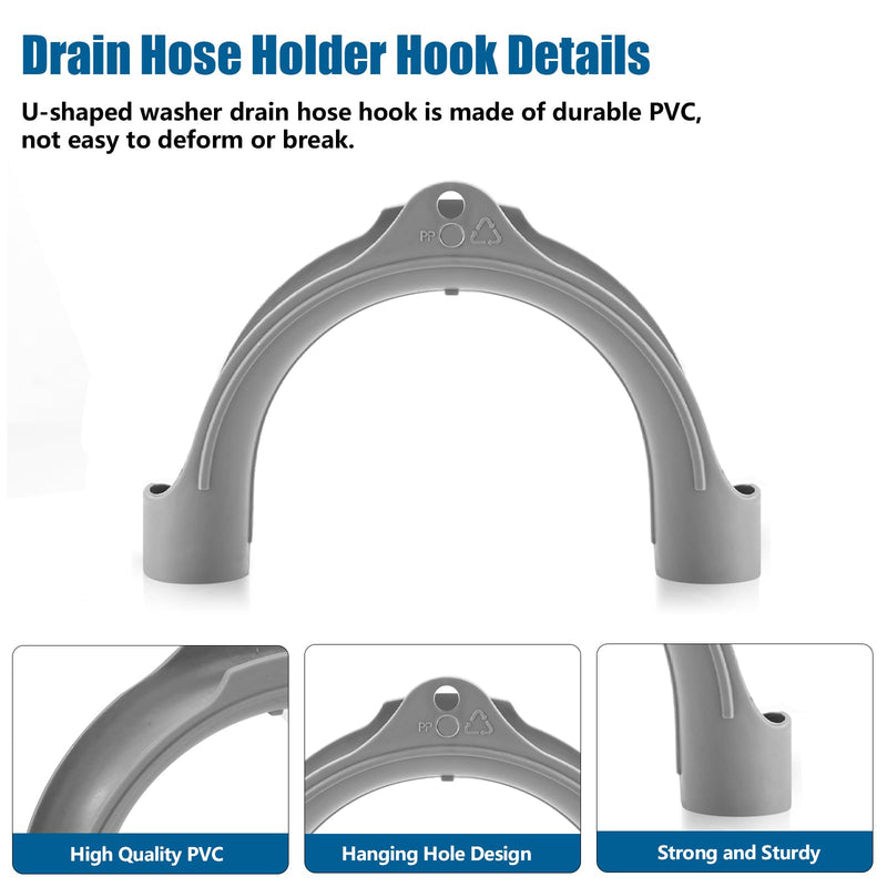 Washing Machine Drain Hose Holder Hook - U Shaped Drain Hose Hook Fit for Washer Dishwasher Drain Hose U Bend