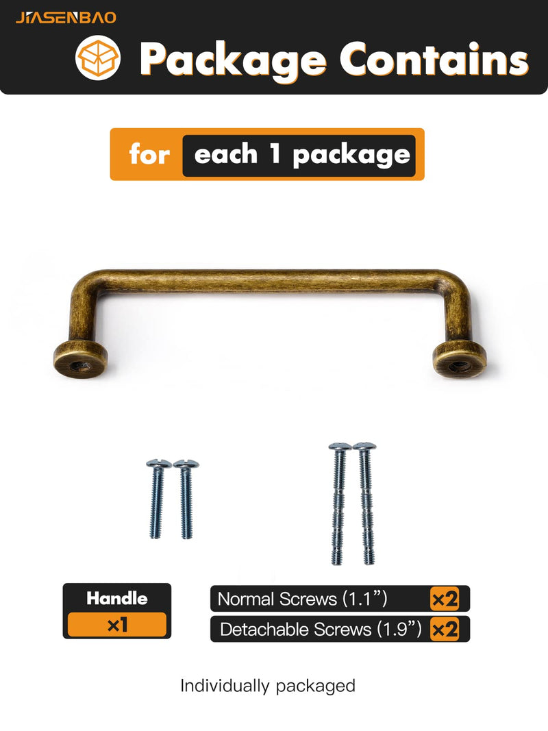 10 Pack Antique Brass Cabinet Bar Pulls 5" Hole Center Classic Vintage Retro Drawer Handles Kitchen Cupboard Bathroom Dresser Cabinet Hardware 5 Inch Hole Centers 10