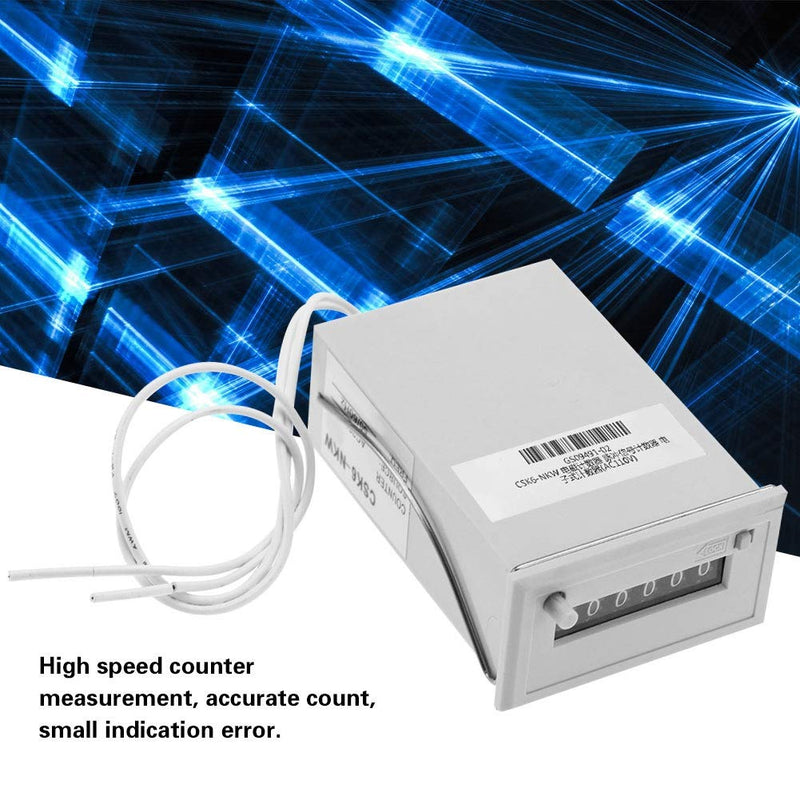 YWBL-WH Electromagnetic Counter Electronic Totalizer 6 Digit Industrial Totalizer Pulse Counter for Chemical Textile Machinery CSK6-NKW AC 110V