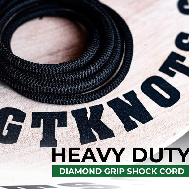 SGT KNOTS Diamond Grip Black Bungee Cord - 100% Stretch Elastic Cord and Absorbent Bungee Shock Cord for Camping, Kayak Deck, Crafting (3/32" x 100ft) 3/32 inch x 100 feet