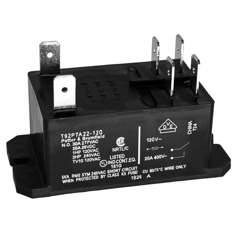 T92P7A22-120 Power Relay (Pack of 2), DPST-NO (2 Form A) - 120VAC, 30A 6-Pins General Purpose Relay Replace Part 10459304