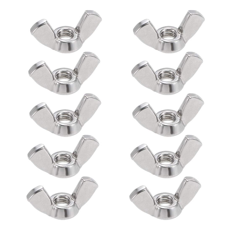 uxcell #10-32 Wing Nuts 304 Stainless Steel Shutters Butterfly Nut Hand Twist Tighten Fasteners Parts 10pcs