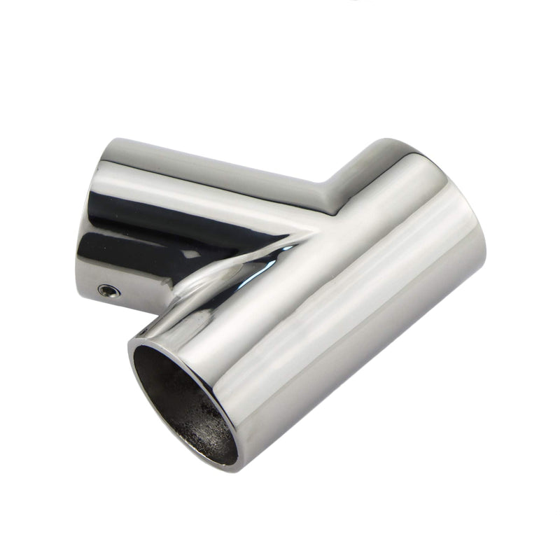 316 Stainless Steel Polished Marine Grade Handrail Fitting 60° Deck Hand Tee for 1-1/4 inch Tube/Pipe of Boat Marine Solid（1PC）