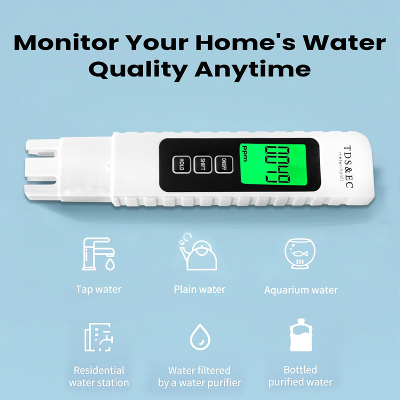 Water Quality Tester,Reliable and Accurate,3 in 1 TDS Meter,0-9990 PPM Meter,EC & Temperature Meter, Portable Water Tester for Digital Water Tester,Professional Testing for Drinking Water - NewNest Australia