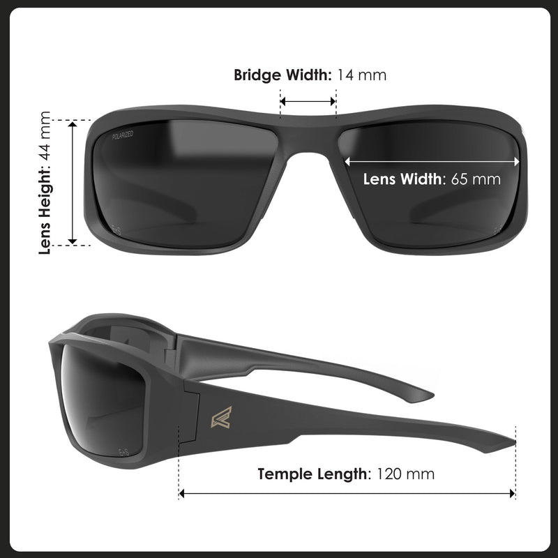 EDGE Brazeau Safety Glasses, Z87 Polarized Safety Sunglasses, Impact/Scratch Resistant, 99.9% UV Protect, ANSI Z87 Rated Black Frame Classic