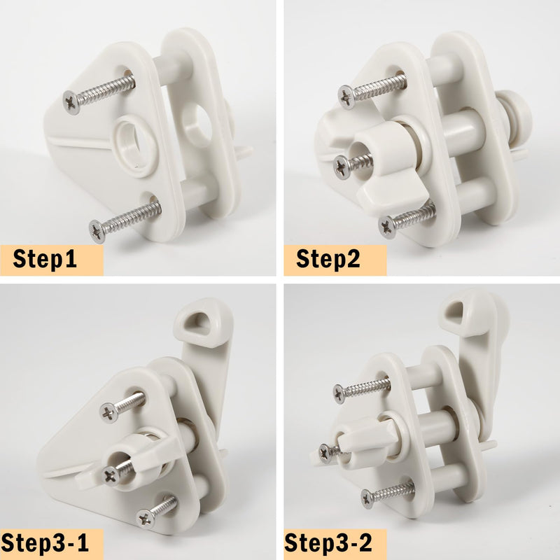 Pontoon Gate Latch Replacement Kit, 4pcs Pontoon Gate Latch Fits 1-1.25 inch Square Frames Boat Door Latches Fits Left and Right Hinged Doors Includes Hardware