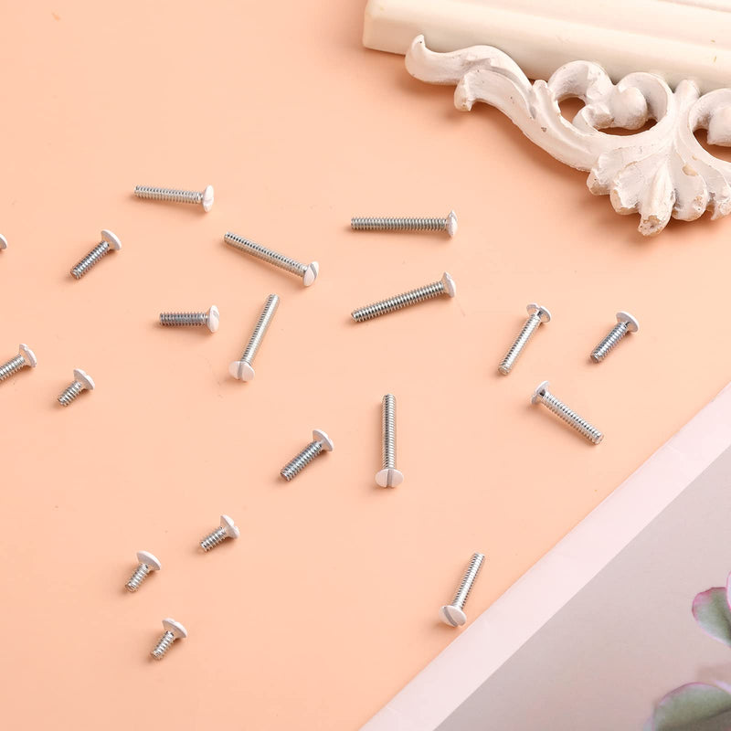 120pcs Wall Plate Screws, 4 Length Sizes 6-32 Thread Wall Panel Socket Screws Outlet Cover Screws Light Switch Cover Screw Replacement Electrical Screw for Wall Plate (White)
