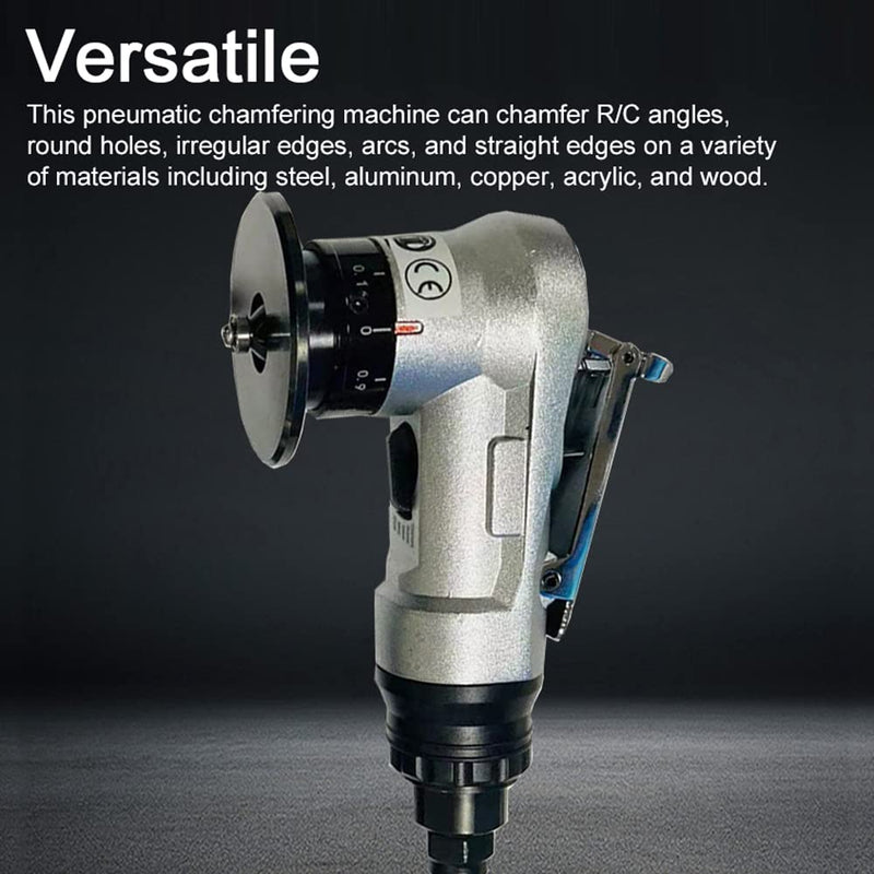 Weytoll Chamfer Tool, Pneumatic Chamfering Tool, Mini Chamfering Machine, Carpenter Chamfering Tool, Pneumatic Beveling Machine, Metal Wood Acrylic Deburring with 6pcs Blades and 4pcs Bearings