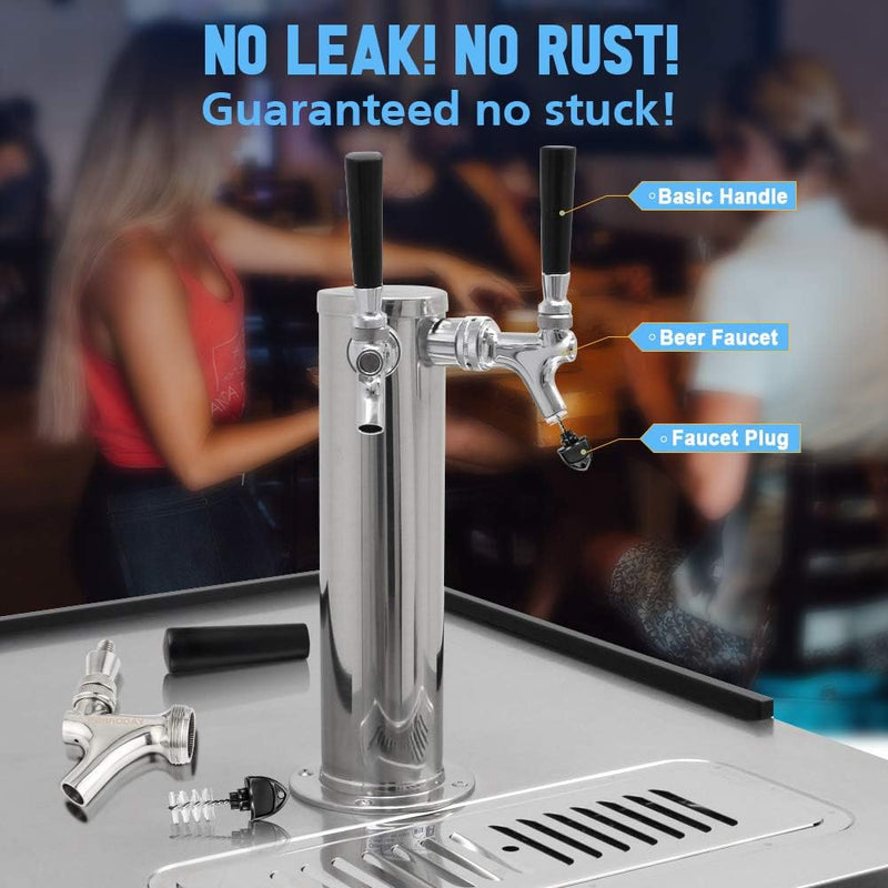 FERRODAY Beer Faucet Stainless Steel Faucet Beer Tap Keg Spout Beer Tower Faucet Beer Keg Faucet Draft Beer Faucet Stainless Steel Beer Tap Faucet Kegerator Tap Spout Kegerator Part Replacement Faucet - NewNest Australia