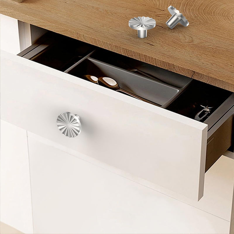 10 Pack Brushed Nickel Cabinet Knobs Dresser Knobs Satin Nickel Kitchen Drawer Pulls Silver Cabinet Knob Cabinet Hardware Zinc Alloy Brushed Satin Nickel Knob - Single Hole 10