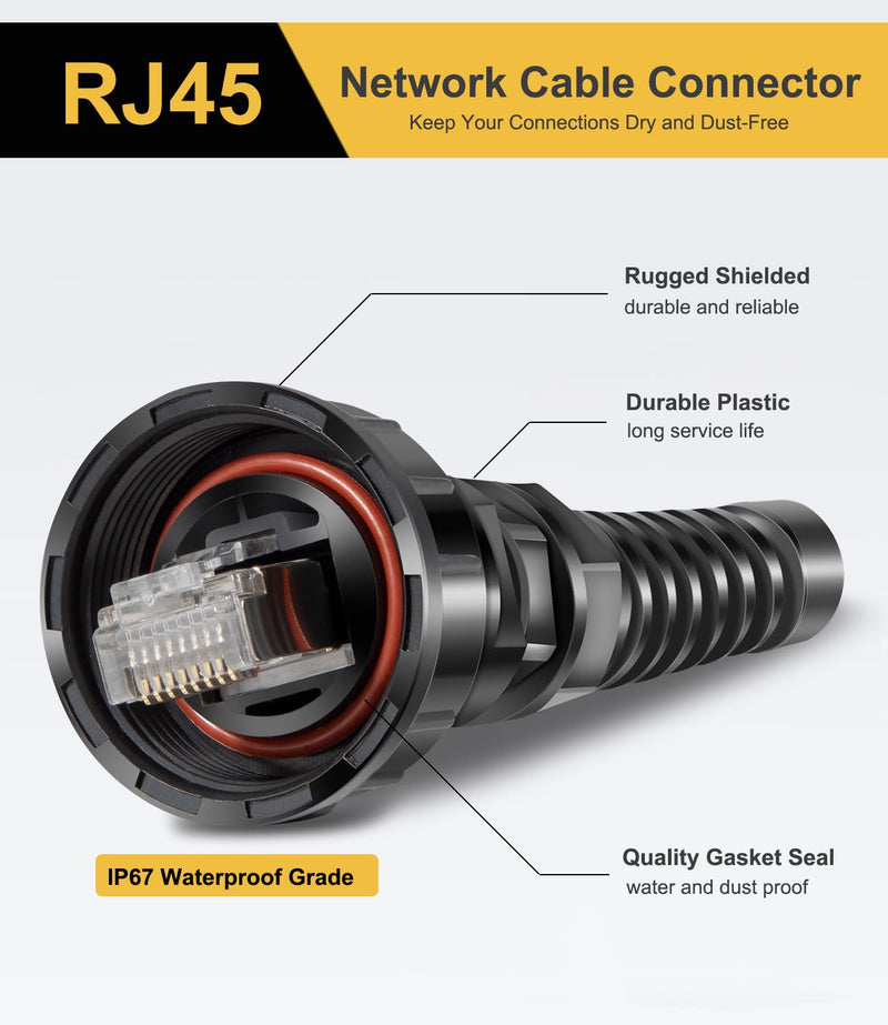 Yoursme 010-10603-00 Connector Waterproof RJ45 2-Pack Compatible with Garmin Marine Network Cable Connector