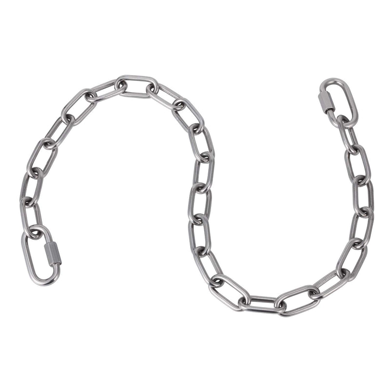 Stainless Steel Link Chain, KWOKWEI 3.28ft Long Metal Chain Link with 2 Locking Snap Hooks, 316 Stainless Steel Chain 5mm Hanging Chain for Yoga Swing Punching Bag