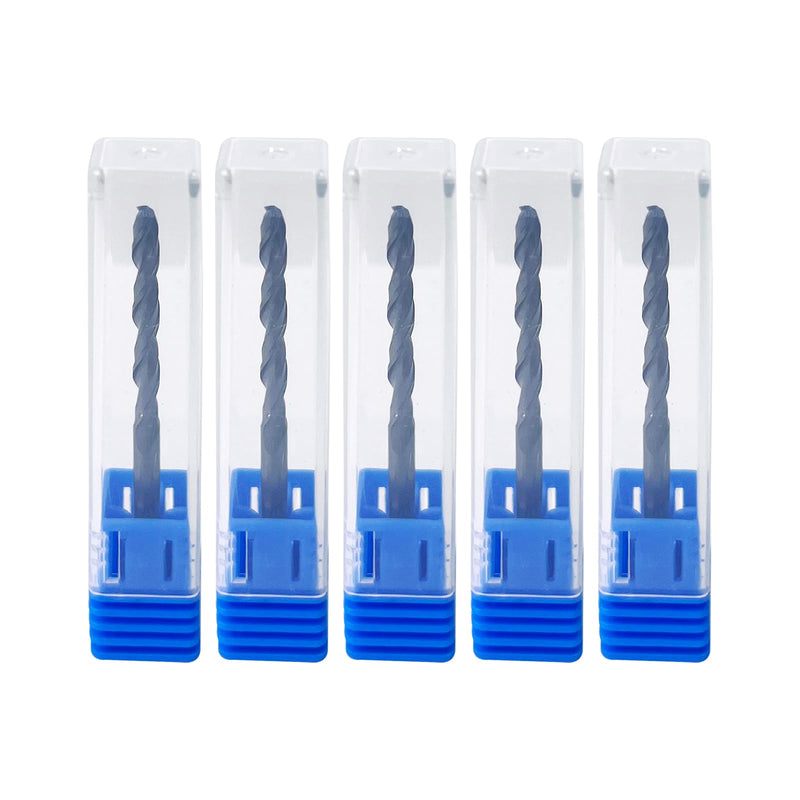 5Pcs 1/8" Solid Carbide Drill Bit, Drill Bits with TiAlN Coated and 2 Flute, Tungsten Carbide Drill Bits Straight Shank Drilling Tool for Stainless Steel Alloy Steel, 118° Point Angle 1/8in 5