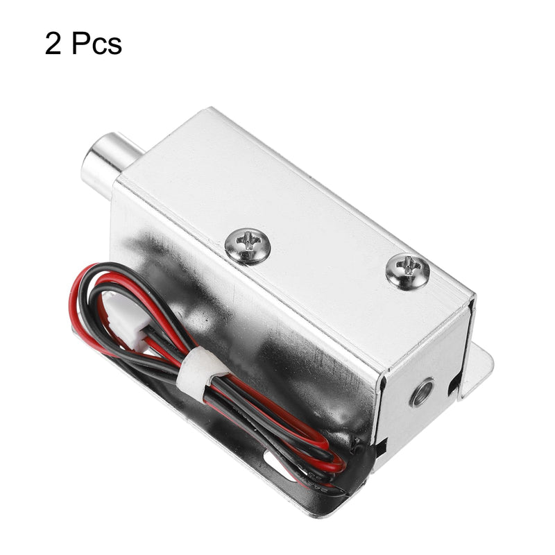 uxcell DC 12V 0.8A Electromagnetic Solenoid Lock Mini Door Drawer 2.1x1.6x1.1Inch Tongue Down Design Magnetic Lock Function for Cabinet Drawer Safety Lock 2 Pcs