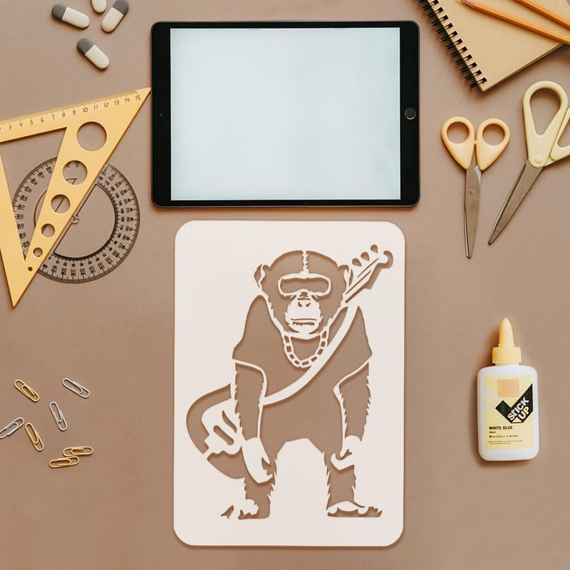 FINGERINSPIRE 9 pcs Banksy Painting Stencil 8.3x11.7inch Reusable Banksy Girl Boy Chimpanzee Pattern Drawing Template Life is Beautiful Decoration Stencil for Painting on Wood Wall Fabric Furniture - NewNest Australia