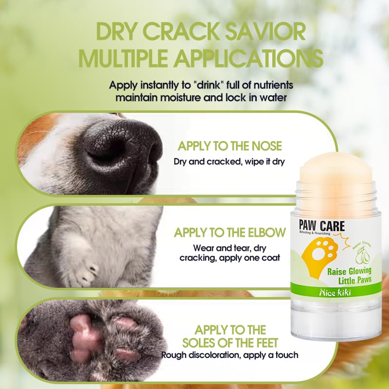 Dog Paw Balm Stick for Dogs & Cats - Soothing Paw & Nose Balm with Shea Butter & Coconut Oil, Easy Application Stick for Cracked Paws, Dry Nose, All Seasons Protection-40g (1P) 1P