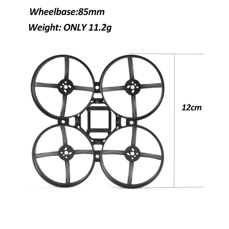 Happymodel Mobula8 85mm Wheelbase Drone Frame Accessories, 2PCS Black Micro FPV Whoop Frame for 2 inch Props 702/703/802/1002/1102/1103 Brushless Motors 1-2S Carbon Fiber Racing Quadcopter Frames