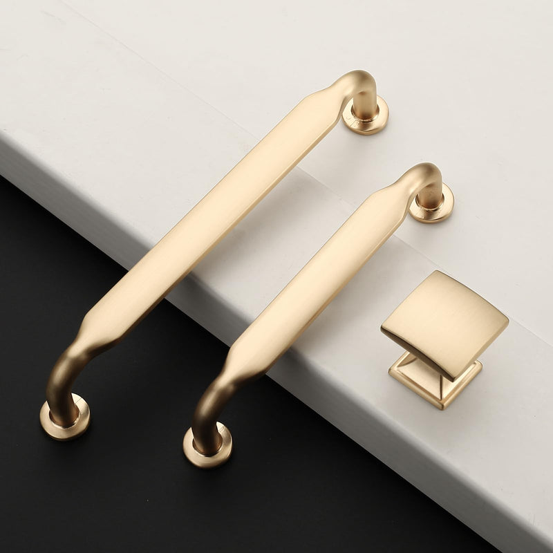 10 Pack Gold 3-3/4 Inch(96mm) Hole Center Kitchen Cabinet Handles Brushed Brass Cabinet Pulls Drawer Hardware for Cupboard Dresser Handles Bathroom 3-3/4"/96MM Hole Center 10 Pack
