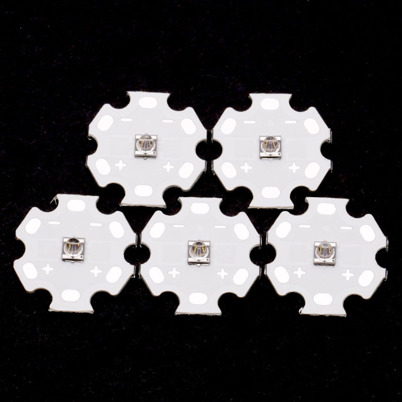 5Pcs 850nm Ir High Power LED Chip 3535 SMD Infrared Emitting IR LED with Aluminum Plate 20mm Star PCB Base for Infrared Transmitter (700m,1.4-1.6V,60deg,845-850nm,45mil chip) Infrared 845-850nm&120deg