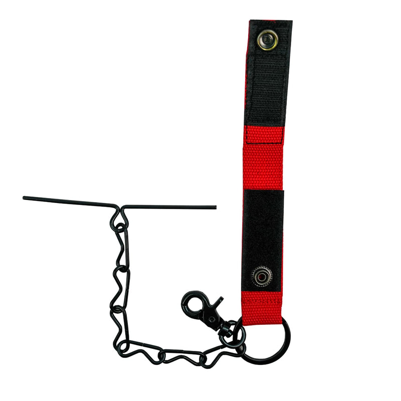 MELOTOUGH 2 PCS Tape Thong for Tool Belt Waist Electricians Tape Strap Holder Chain with Keyring and trigger snap hook Red Color