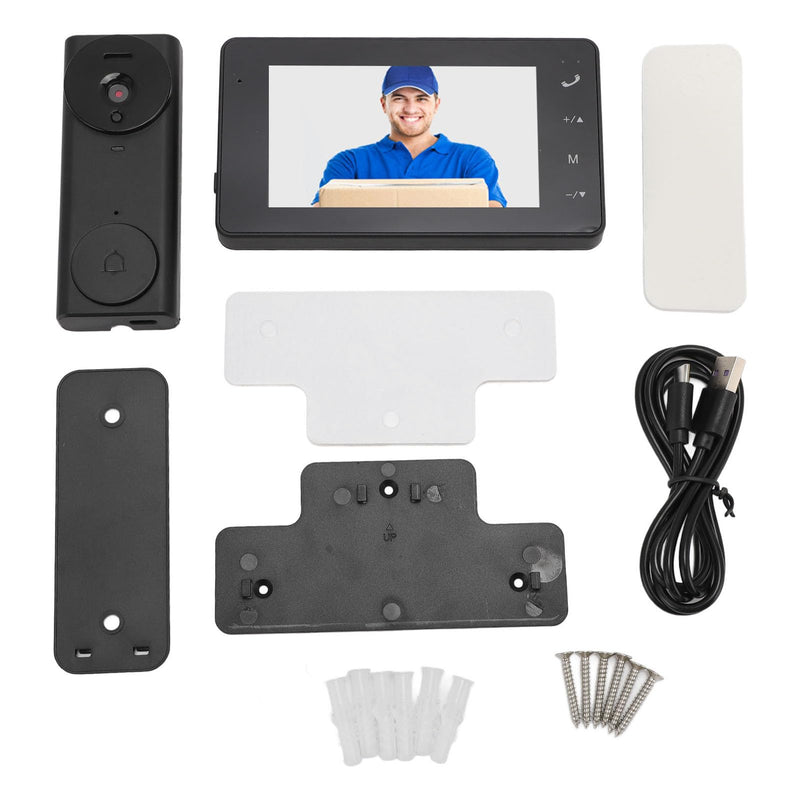 Video Doorbell, Video Intercom System, Night Vision, Two Way Voice, 170° Viewing Angle, Doorbell with Camera Monitor, Doorbell for Villa House Office Apartment