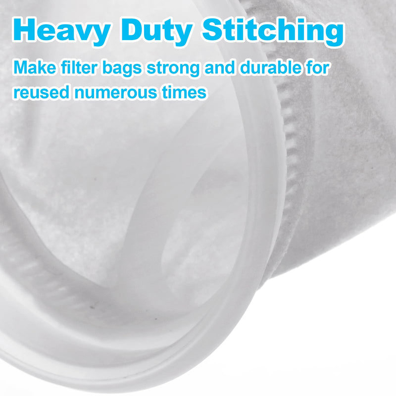 12 Pack 4" x 14" Filter Socks 4 Inch Ring by 14 Inch Long 200 Micron Filter Bag, Felt Filter Sock for Aquarium, Industry, Chemical, Water Liquid Filter Bags