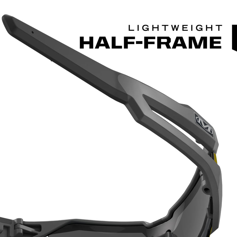 Mechanix Wear: Vision Type-V Safety Glasses with Advanced Anti Fog, Scratch Resistant, Half Framed Protective Eyewear, Lightweight Glasses with Adjustable Arms and Nose (Fire Mirror Lens) Fire Mirror Lens