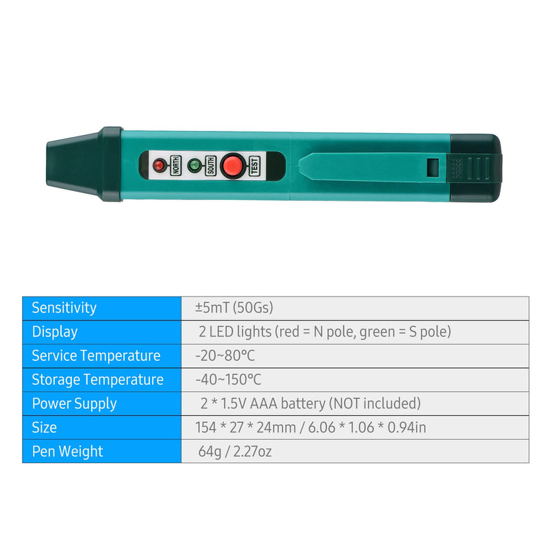 Dioche Polarity Tester, Magnetic Pole Pen Polarity Tester Identify Tool North & South Magnetic Pole Identifier Magnet Detector