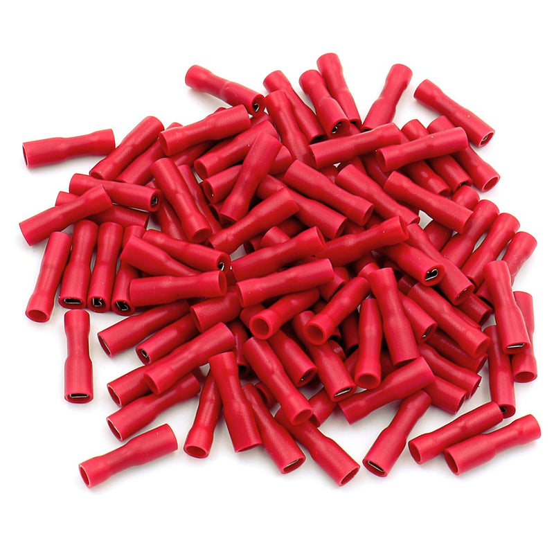 Baomain 0.11" Red Female Insulated Spade Wire Connector Electrical Crimp Terminal 18-22 AWG 2.8 x 0.5mm (100PCS) 100