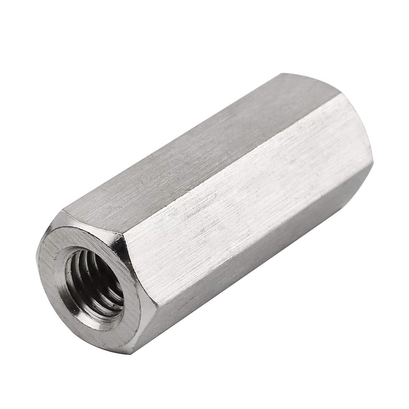 Pack of 8 M6 X 1.0-Pitch 30mm Length Hex Width 10mm Metric Hex Coupling Nut 304 Stainless Steel Rod Coupling Nuts