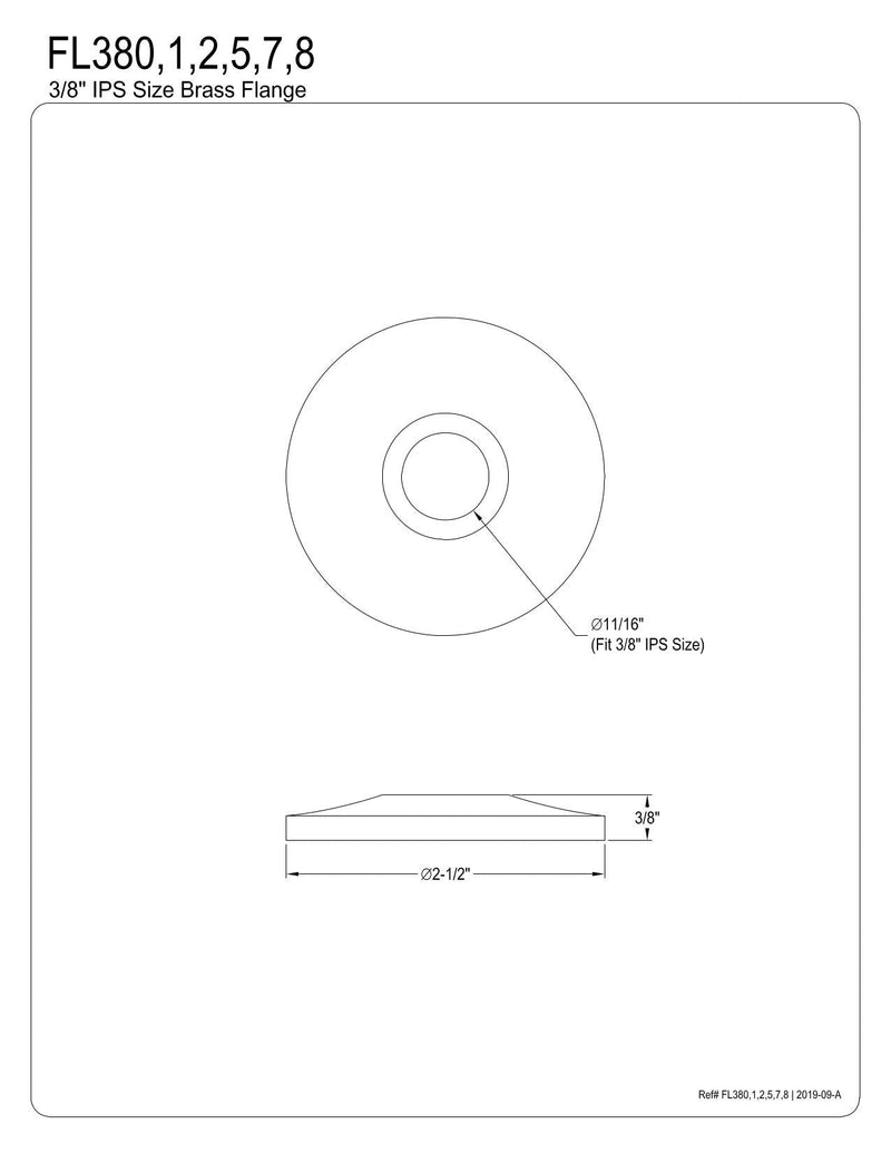 Kingston Brass FL387 Made to Match 3/8" FIP Flange, Brushed Brass
