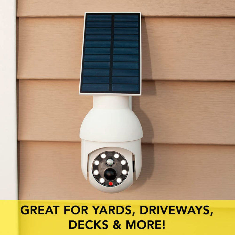 Ontel Handy Brite Security 360 LED Light, 360-Degree Fake Security Camera with 8 Super-Bright LED Lights, Weather-Resistant Motion Sensor Light for Home Security, Solar-Powered Outdoor Light