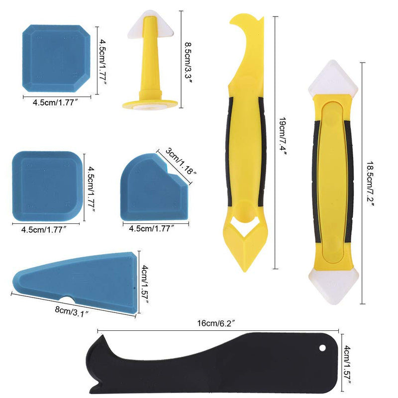 Walfront 8Pcs Silicone Sealant Scraper Plastic Spatula Silicone Sealant Remover Hand Operated Tool Scraper Joint Silicone Grout Remover Plastic Scraper, Scraper for Industrial Hardware Accessory