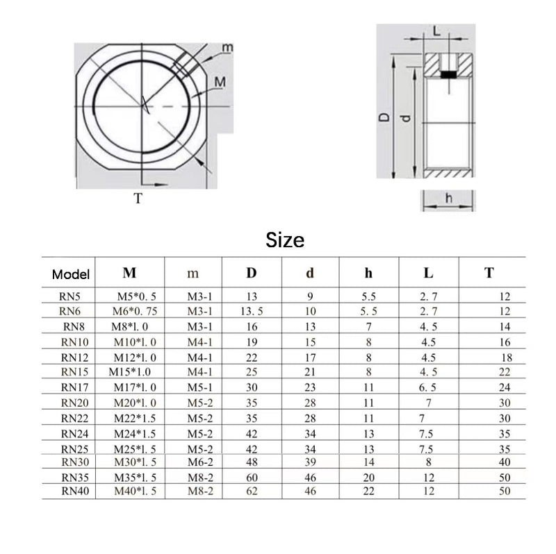 DN12 Lock Nut for Roller Screw，5Pack M12 x 1.5 Hex Nut, 42CrMo Steel, 6H Precision, Phosphated and Lubricated Anti Backlash, Copper Setscrew Included 5