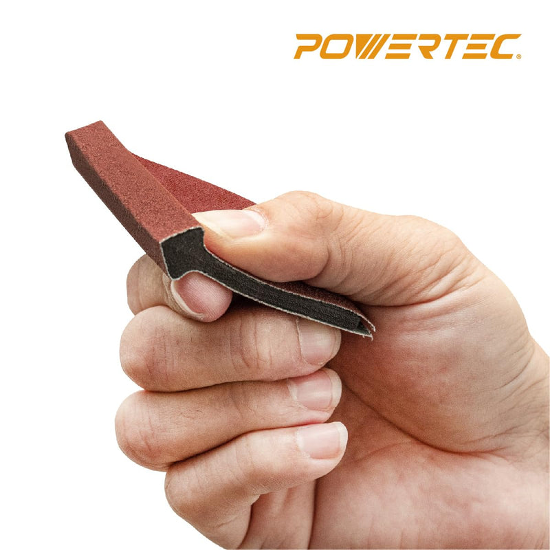 POWERTEC 21 Profile Sander, 10PCs Contour Sanding Grips with Woodworking Angle Sanding Pads for Convex, Concave & Detail Sanding, Sanding Tool for Wood Trim, Auto Body, Art, Crafts - 11PCs (71620) 11PCs Sanding Grip Set