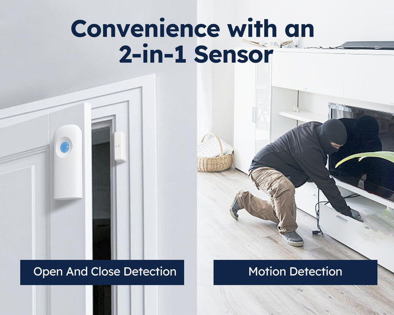 tolviviov Alarm System Wireless, DIY Door Alarm System for Home Security, Smart App Alerts, 7-Piece Kit, No Monthly fee, WiFi Alarm, Door Window Motion Sensor, for Home Security, and Kids Safety 7 pack