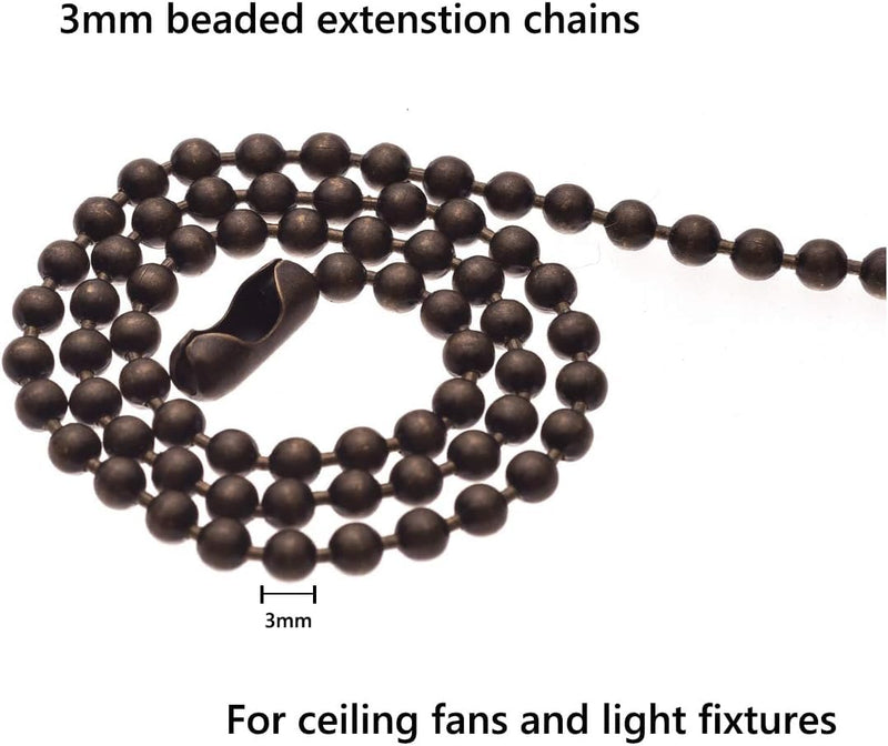 SmoTecQ Ceiling Fan Pull Chain Extenders 2 Pack, Decorative Waterdrop Look (Retro) Retro