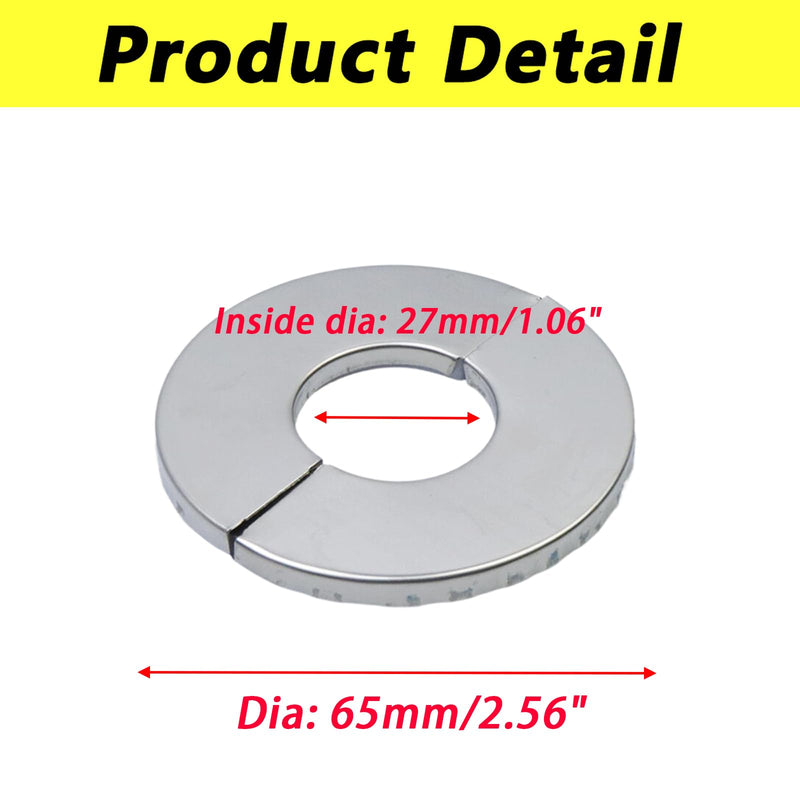 4Pcs Split Flange Plate Cover Floor & Ceiling Plate Cover Split Flange Replacement Hinged Pipe Cover Plates 27mm/1"