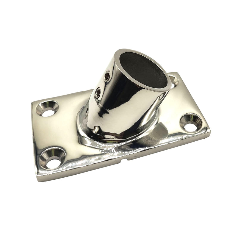 60 Degree Boat Deck Handrail Rail Fitting Rectangular Base 316 Marine Grade Stainless Steel for 1" Tube 2 Pack